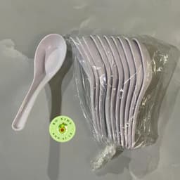 AMIZIN Combo 50 muỗng Phíp nhựa- Thìa Ăn cơm, canh, súp, cháo, thìa sinh tố - Trắng, đen, nâu VN AMIZIN 7