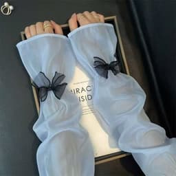 Băng Lụa Chống Nắng Nữ 2025 Phong Cách Mới Nơ Mùa Tay Áo Chống Tia Cực Tím Găng Tay VINBEO -[AB06] 3