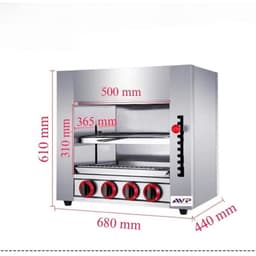 Lò nướng salamander 4-6-8-10  họng inox 304 chạy gas nướng hải sản, thịt,sườn ...BH 1 năm 8