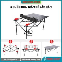 bàn camping gấp gọn, dã ngoại du lịch cắm trại  gọn nhẹ tiện lợi, bàn xếp gấp gọn bằng hợp kim cacbon sơn tĩnh điện 4