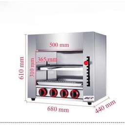 Lò nướng salamander 4-6-8-10  họng inox 304 chạy gas nướng hải sản, thịt,sườn ...Hàng Cty BH 1 năm 2