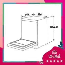 Máy rửa bát GrandX SMS8GX89B Serial 8+ lắp âm tủ độc lập 16 bộ, màu đen 4
