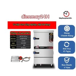 Tủ hấp công nghiệp đa năng 4-24 khay: hấp cơm, giò, chả, gà ủ muối, xúc xích ngon. 1