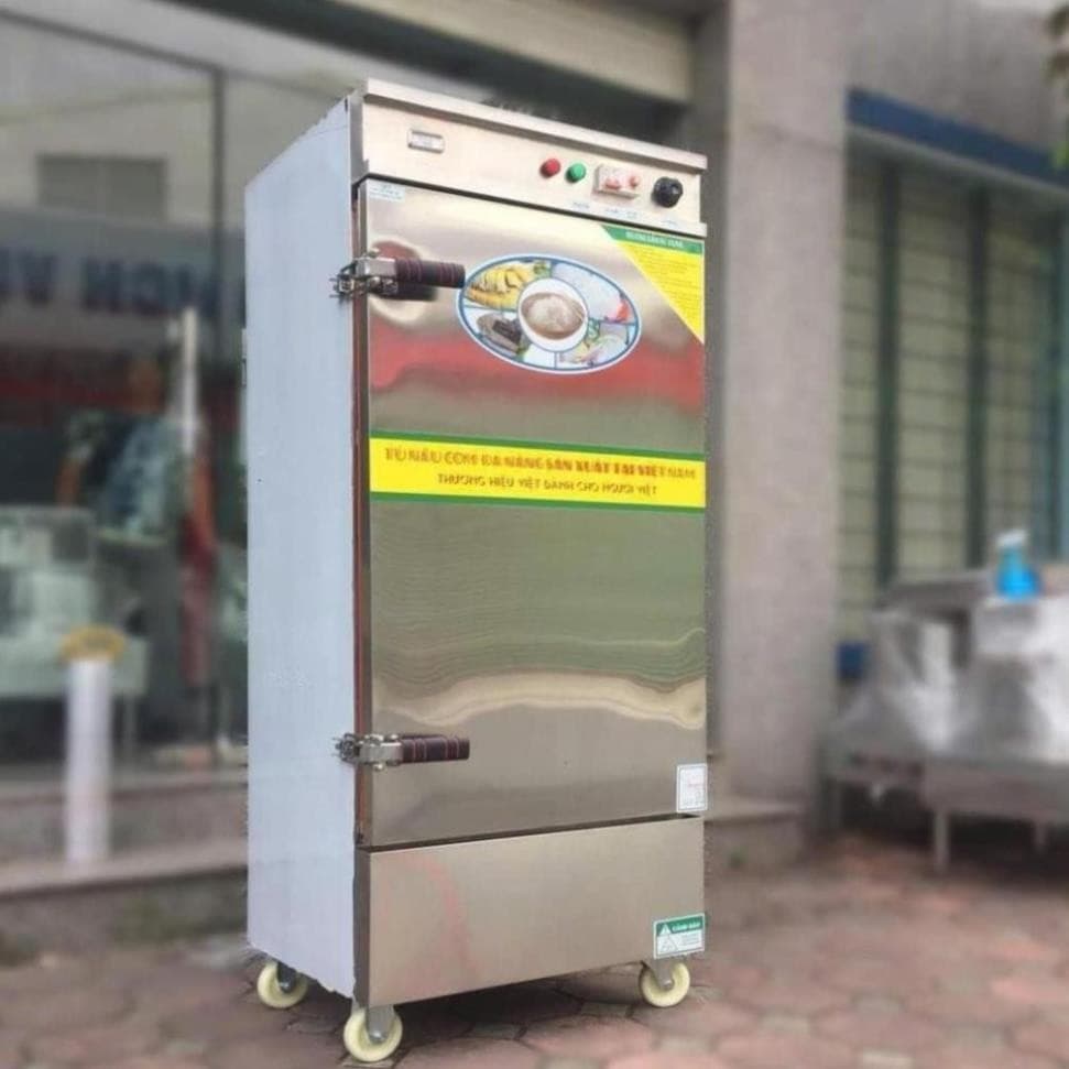Tủ Hấp Cơm Công Nghiệp 10 Khay Inox 304 Cao Cấp - Chạy Điện/Gas, Có Hẹn Giờ, Giá Tốt Từ Xưởng Việt Nam