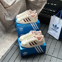 Giày Thể Thao Sò Hồng Kem,Giày Adida Kem Viền Hồng Đủ Size 36-39 Sò Hoa fullbox 2