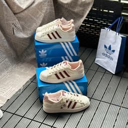 Giày Thể Thao Sò Hồng Kem,Giày Adida Kem Viền Hồng Đủ Size 36-39 Sò Hoa fullbox 1
