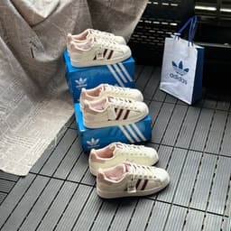 Giày Thể Thao Sò Hồng Kem,Giày Adida Kem Viền Hồng Đủ Size 36-39 Sò Hoa fullbox 4