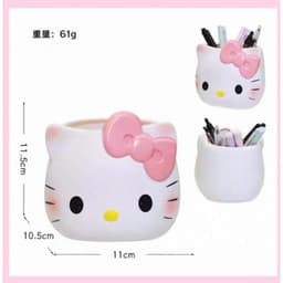 Giá đỡ bút và cọ trang điểm hình Hello Kitty đa năng, thiết kế tiện lợi cho bàn làm việc. 5