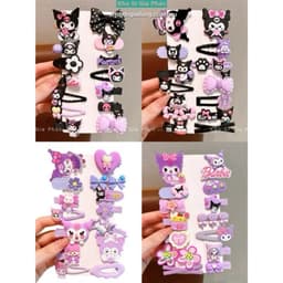 Sét 14 Chiếc Kẹp Tóc Kurumi Đen Tím Nhiều Hình Cho Bé Gái 4