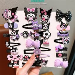 Sét 14 Chiếc Kẹp Tóc Kurumi Đen Tím Nhiều Hình Cho Bé Gái 6