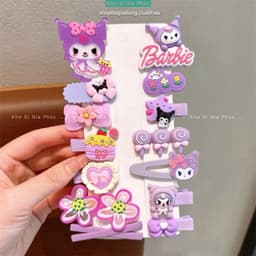 Sét 14 Chiếc Kẹp Tóc Kurumi Đen Tím Nhiều Hình Cho Bé Gái 9