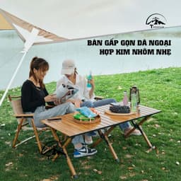 bàn camping gấp gọn, dã ngoại cắm trại du lịch ngoài trời sơn tĩnh điện gọn nhẹ 8