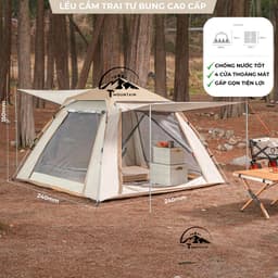 Lều Cắm Trại, lều dã ngoại tự bung, chống tia UV, chống thấm nước, lều tự giãn nở dùng cho 2-6 người 7