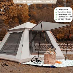 Lều Cắm Trại, lều dã ngoại tự bung, chống tia UV, chống thấm nước, lều tự giãn nở dùng cho 2-6 người 8