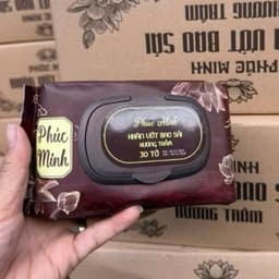 Sét 1-3 Gói Khăn Ướt Bao Sái Hương Trầm Phúc Minh ,Khăn Ướt Lau Ban THờ Cao Cấp 1