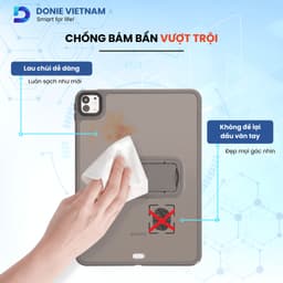 Bao da iPad chống va đập có chân đế xoay ngang dọc cho Pro/ Air/ Mini đủ dòng DonieVietnam P20 3