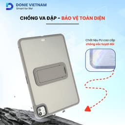 Bao da iPad chống va đập có chân đế xoay ngang dọc cho Pro/ Air/ Mini đủ dòng DonieVietnam P20 4