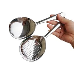 Bộ Dụng Cụ Nhà Bếp 2 Thìa Inox - 1 Muỗng Trơn và 1 Muỗng Thủng Bằng Inox Cao Cấp Bền Đẹp, Chắc Chắn aleee VINBEO -[AL06] 2