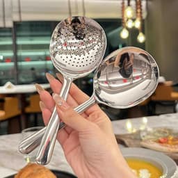 Bộ Dụng Cụ Nhà Bếp 2 Thìa Inox - 1 Muỗng Trơn và 1 Muỗng Thủng Bằng Inox Cao Cấp Bền Đẹp, Chắc Chắn aleee VINBEO -[AL06] 1