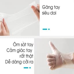 Hộp 100 Găng Tay Thực Phẩm,găng tay dùng 1 lần TPE siêu dai siêu bền chống thấm nước  7