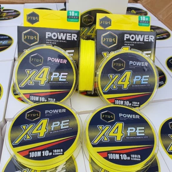 Dây Dù câu cá PE X4 POWER Vàng 100m Tải Cá Cực Khủng.