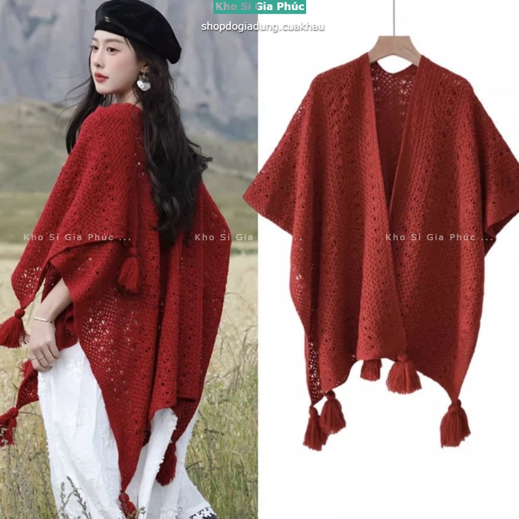 Khăn ren đỏ Boho – Điểm nhấn hoàn hảo cho Outfit hè