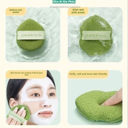 Bông rửa mặt mềm mại và thân thiện với da, tạo bọt nhanh, làm sạch sâu, sạch sẽ và vệ sinh 4