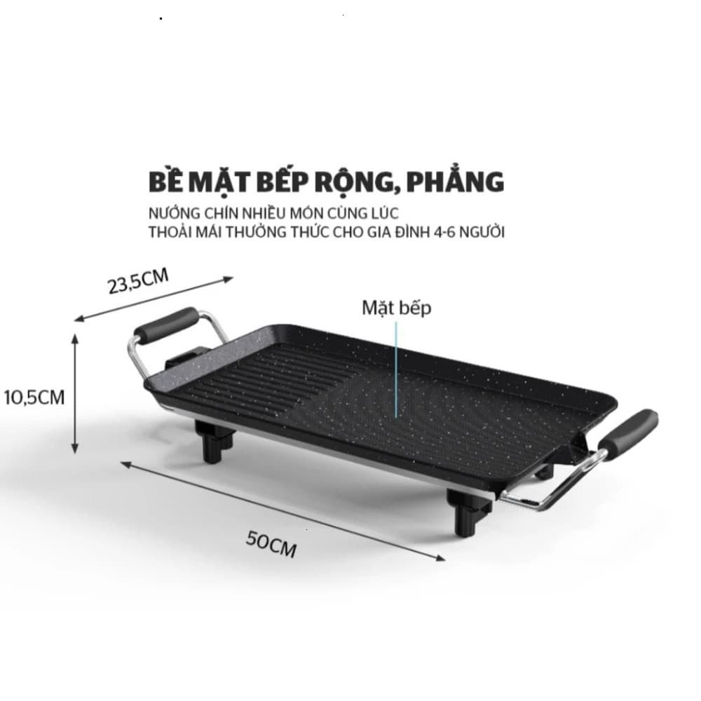 Bếp nướng điện không khói SHD4607 BẢO HÀNH 12 THÁNG, Bếp nướng điện 1500w Hàng Chính Hãng