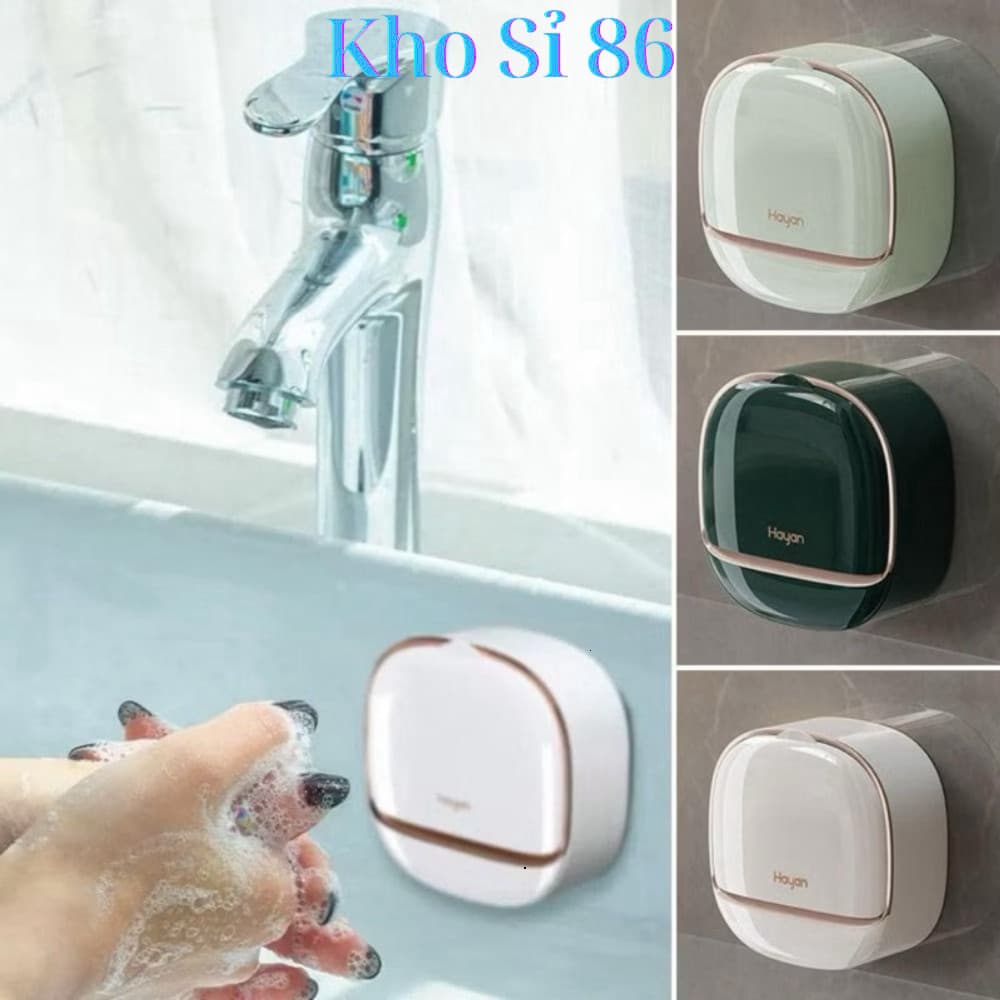 Hộp Đựng Xà Phòng Chống Thấm Nước Không Đục Lỗ, Lật Dán Tường Có Khay Thoát Nước 【Nhận Sỉ】