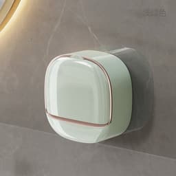 Hộp Đựng Xà Phòng Chống Thấm Nước Không Đục Lỗ, Lật Dán Tường Có Khay Thoát Nước 【Nhận Sỉ】 2