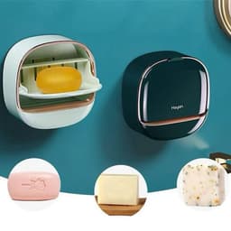Hộp Đựng Xà Phòng Chống Thấm Nước Không Đục Lỗ, Lật Dán Tường Có Khay Thoát Nước 【Nhận Sỉ】 6