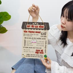 Bảng Gỗ Quy Tắc Gia Đình Siêu Hot, Tranh Gỗ Treo Trang Trí Nhà Của, Gia Đình [Đủ Size] 2