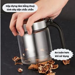 Hũ Đựng Gia Vị Thủy Tinh 300ml Có Tay Cầm Kèm Muỗng Inox Nắp Kín Chống Ẩm Mốc Tiện Lợi Cho Nhà Bếp 1