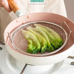 Set Khay Đĩa Inox 304 kèm vỉ lưới lọc dầu size 20cm 2