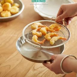 Set Khay Đĩa Inox 304 kèm vỉ lưới lọc dầu size 20cm 5