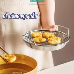 Set Khay Đĩa Inox 304 kèm vỉ lưới lọc dầu size 20cm 7