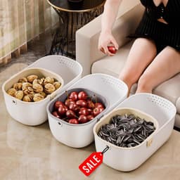[HOT] Hộp Đựng Đồ Ăn Vặt 2 Lớp LEMON Tết 2026,Rổ Đựng Trái Cây,Hướng Dương Nhỏ Gọn 2 Tầng,Thoát Nước 5602 2