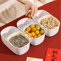 [HOT] Hộp Đựng Đồ Ăn Vặt 2 Lớp LEMON Tết 2026,Rổ Đựng Trái Cây,Hướng Dương Nhỏ Gọn 2 Tầng,Thoát Nước 5602 3