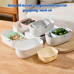 [HOT] Hộp Đựng Đồ Ăn Vặt 2 Lớp LEMON Tết 2026,Rổ Đựng Trái Cây,Hướng Dương Nhỏ Gọn 2 Tầng,Thoát Nước 5602 4