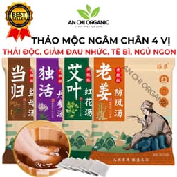 "Bột Ngâm Chân Thảo Mộc An Chi Organic 30 Túi: Ngải Cứu Gừng Giữ Ấm, Giảm Đau Khớp, Khử Hôi Chân (al)" 2