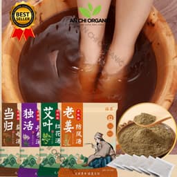 "Bột Ngâm Chân Thảo Mộc An Chi Organic 30 Túi: Ngải Cứu Gừng Giữ Ấm, Giảm Đau Khớp, Khử Hôi Chân (al)" 3