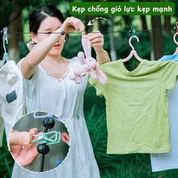Dây Phơi Đồ Co Giãn 1.8 ĐẾN 3.5m, Móc Treo Quần Áo Tiện Lợi 12 Kẹp Chống Gió 2
