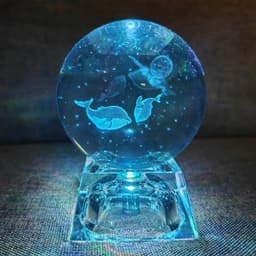 Đèn Ngủ Quả Cầu Pha Lê 3D Thủy Tinh Phát Sáng Trang Trí, Quà Tặng Đế Thủy Tinh 3