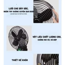[HỎA TỐC ] Quạt tích điện để bàn lồng sắt cánh sắt dung lượng PIN 10CELL lớn sử dụng nhiều giờ HGHOME 3