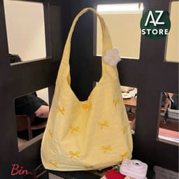 Túi Vải Nơ Thêu Style Hàn Quốc Tặng Kèm Hoa Cài Siêu Xinh 🍀azstore 2