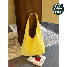 Túi Vải Nơ Thêu Style Hàn Quốc Tặng Kèm Hoa Cài Siêu Xinh 🍀azstore 3