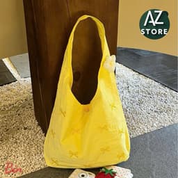 Túi Vải Nơ Thêu Style Hàn Quốc Tặng Kèm Hoa Cài Siêu Xinh 🍀azstore 5