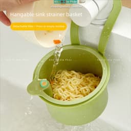 Giỏ lọc treo bồn rửa , Bộ lọc rác nhà bếp nắp dưới có thể mở sáng tạo, có thể tháo rời Dễ dàng làm sạch Túi đựng 6