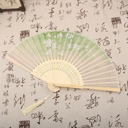 QUẠT XẾP PHONG LÊ ẢNH CỔ TRANG - Quạt Gấp Nan Tre Họa Tiết Cánh Bướm Khung 21cm Phụ Kiện Sườn Xám Cổ Điển 5