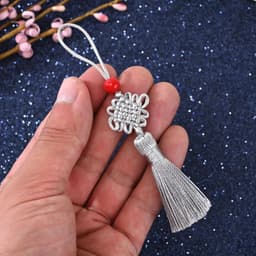 (COMBO 5) ĐỒNG TÂM KẾT HẠT ĐỎ TUA RUA NGẮN - Set Dây Treo Cổ Trang Trang Trí Ngày Tết May Mắn Xinh Xắn 5